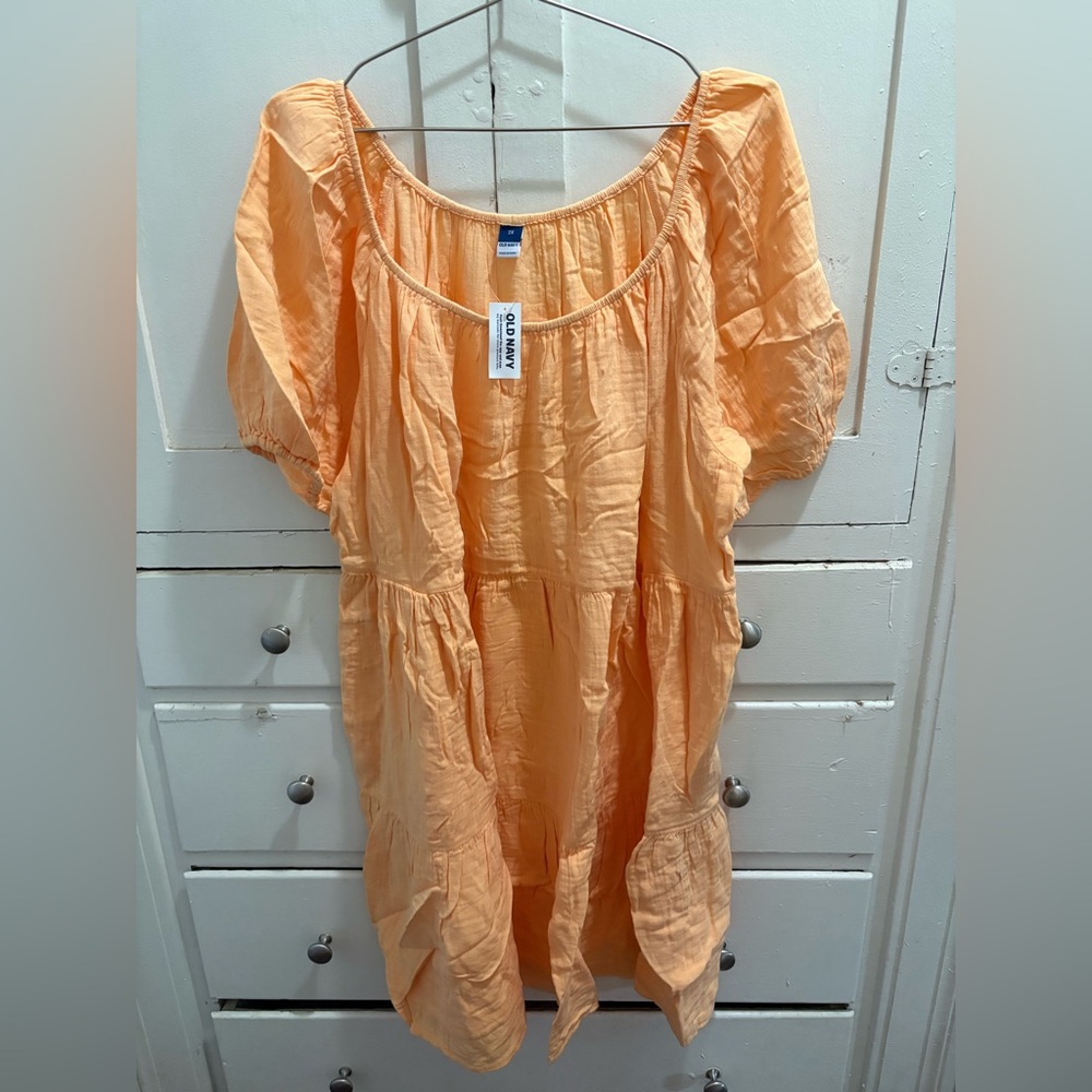 NWT Old Navy 2X Orange Cotton Dress